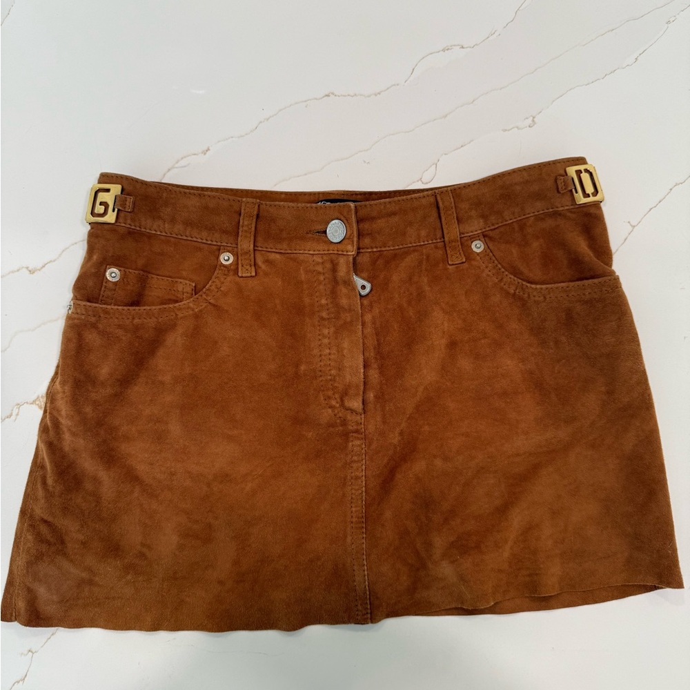 Dolce & Gabbana Goatskin Suede Mini Skirt IT 40 / US 4 Leopard Lining